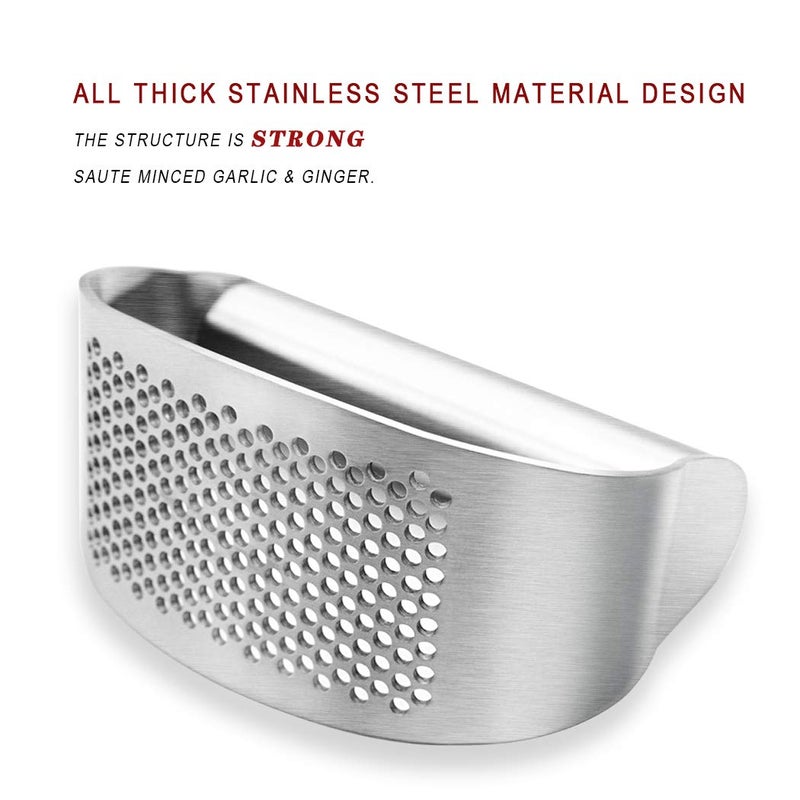 AmDONGKING Garlic Press Rocker, Bottle Opener, Stainless Steel Garlic Crusher Chopper Squeezer Slicer Mincer - Image 3